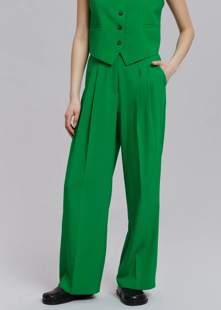 The Frankie Shop CLOTHING Rina Trousers - Kelly Green 4 The Frankie Shop CLOTHING Rina Trousers - Kelly Green