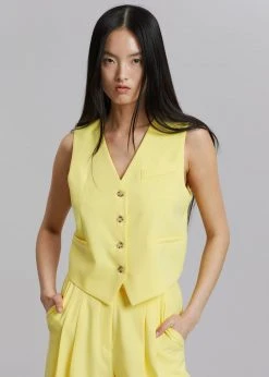 The Frankie Shop Rina Vest - Blazing Yellow