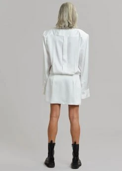The Frankie Shop Rives Shirt Dress - Optic White CLOTHING 14 The Frankie Shop Rives Shirt Dress - Optic White CLOTHING