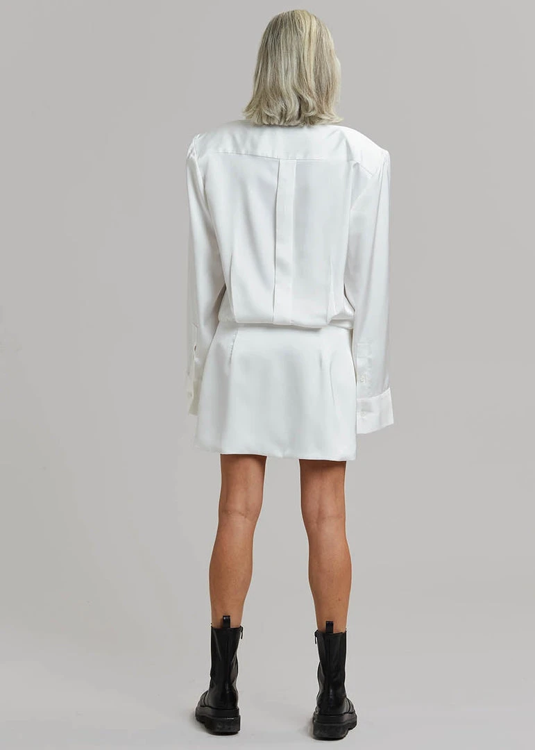 The Frankie Shop Rives Shirt Dress - Optic White CLOTHING 7 The Frankie Shop Rives Shirt Dress - Optic White CLOTHING