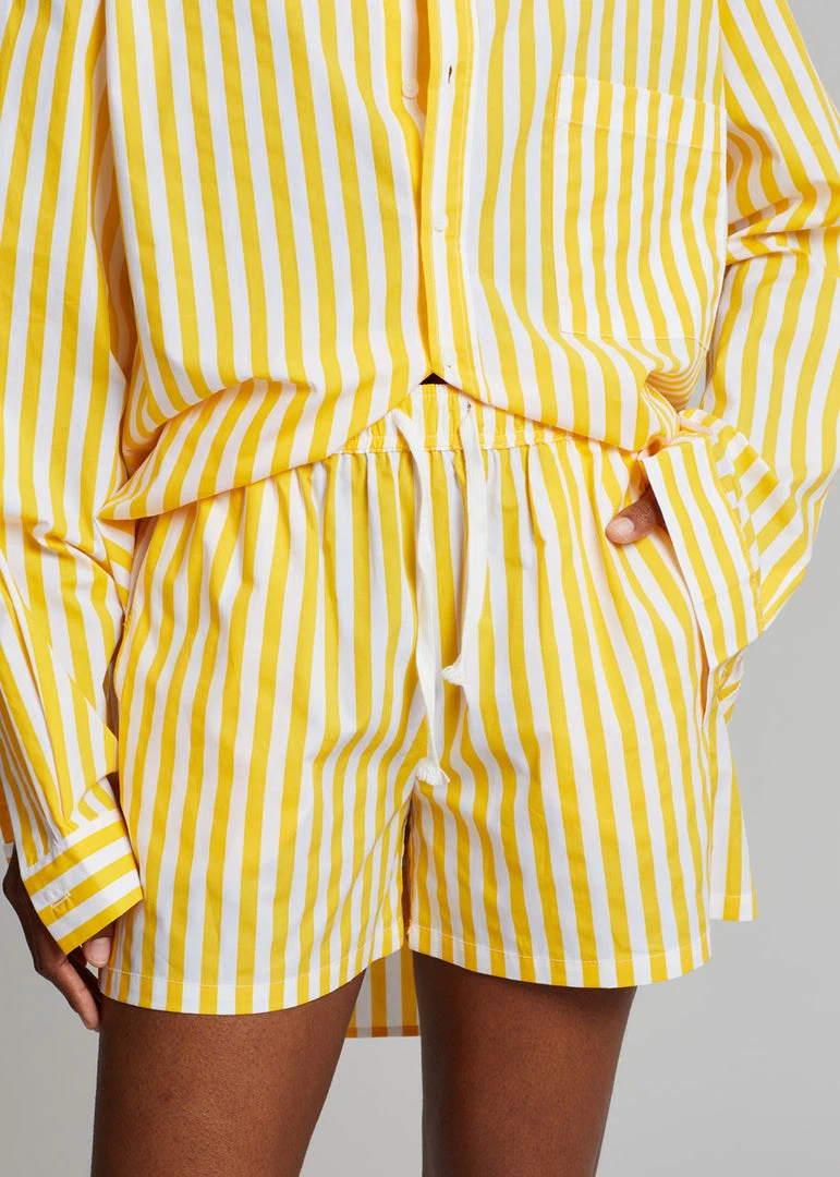 The Frankie Shop Riviera Boxer Shorts - Yellow Stripe CLOTHING 6 The Frankie Shop Riviera Boxer Shorts - Yellow Stripe CLOTHING