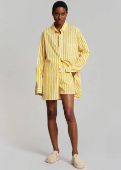 The Frankie Shop Riviera Boxer Shorts - Yellow Stripe CLOTHING 13 The Frankie Shop Riviera Boxer Shorts - Yellow Stripe CLOTHING