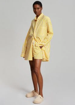 The Frankie Shop Riviera Boxer Shorts - Yellow Stripe CLOTHING 11 The Frankie Shop Riviera Boxer Shorts - Yellow Stripe CLOTHING