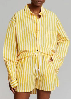 The Frankie Shop Riviera Boxer Shorts - Yellow Stripe CLOTHING 12 The Frankie Shop Riviera Boxer Shorts - Yellow Stripe CLOTHING