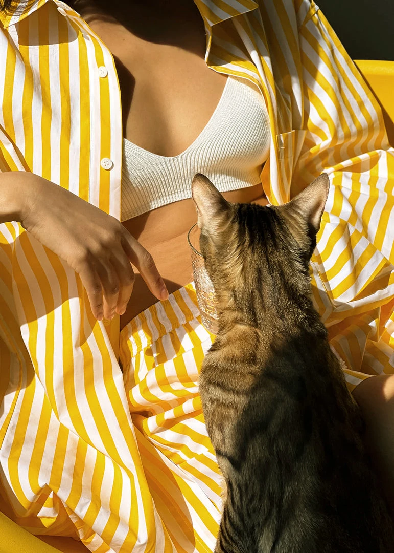 The Frankie Shop Riviera Oversized Shirt - Yellow Stripe CLOTHING 5 The Frankie Shop Riviera Oversized Shirt - Yellow Stripe CLOTHING