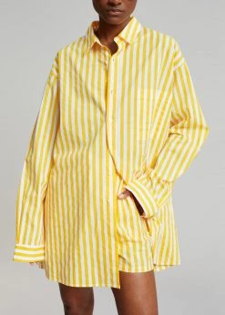 The Frankie Shop Riviera Oversized Shirt - Yellow Stripe CLOTHING 15 The Frankie Shop Riviera Oversized Shirt - Yellow Stripe CLOTHING