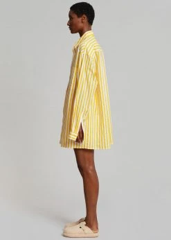 The Frankie Shop Riviera Oversized Shirt - Yellow Stripe CLOTHING