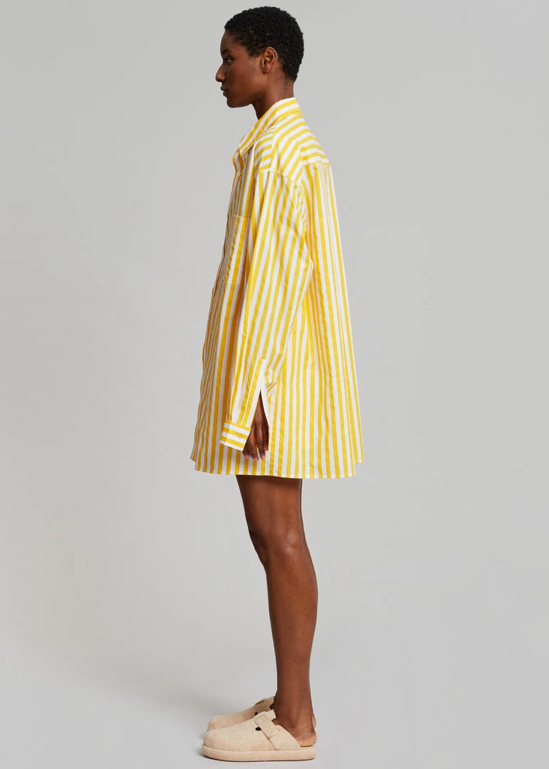 The Frankie Shop Riviera Oversized Shirt - Yellow Stripe CLOTHING 2 The Frankie Shop Riviera Oversized Shirt - Yellow Stripe CLOTHING