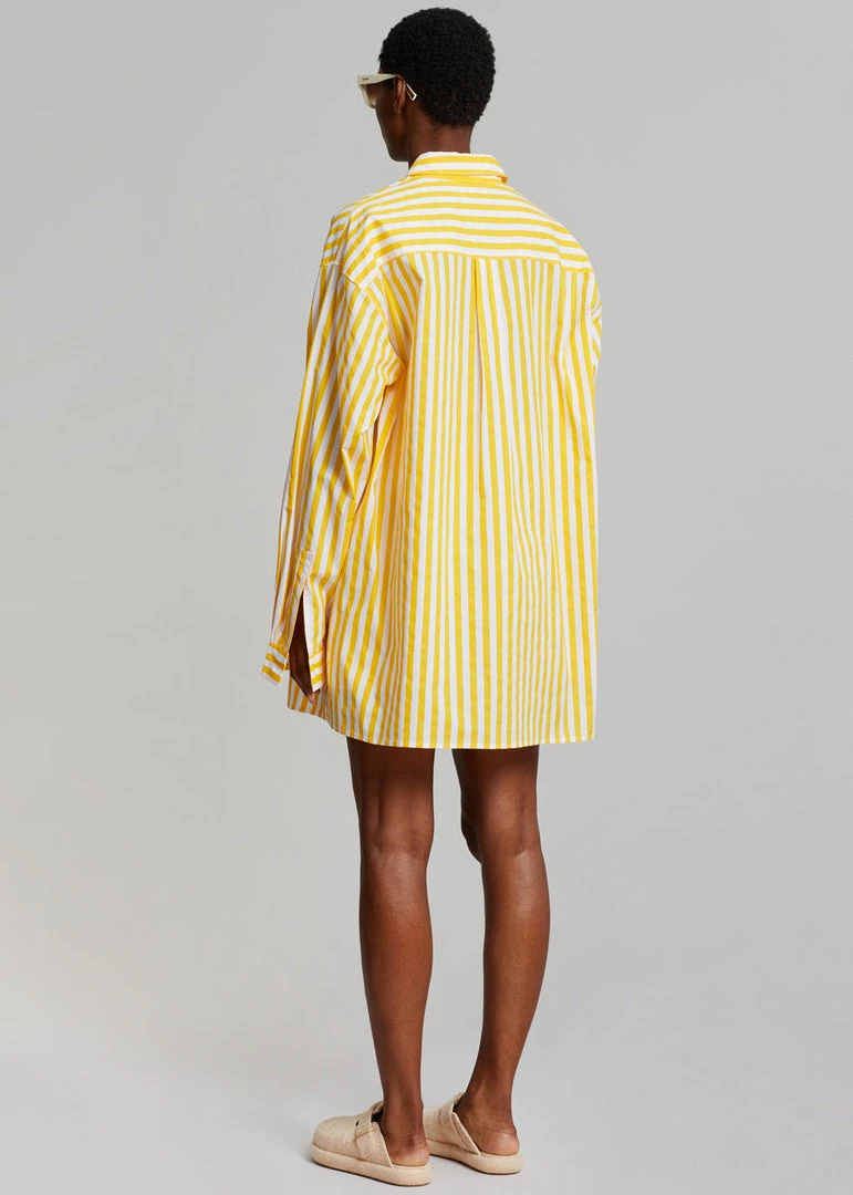 The Frankie Shop Riviera Oversized Shirt - Yellow Stripe CLOTHING 11 The Frankie Shop Riviera Oversized Shirt - Yellow Stripe CLOTHING