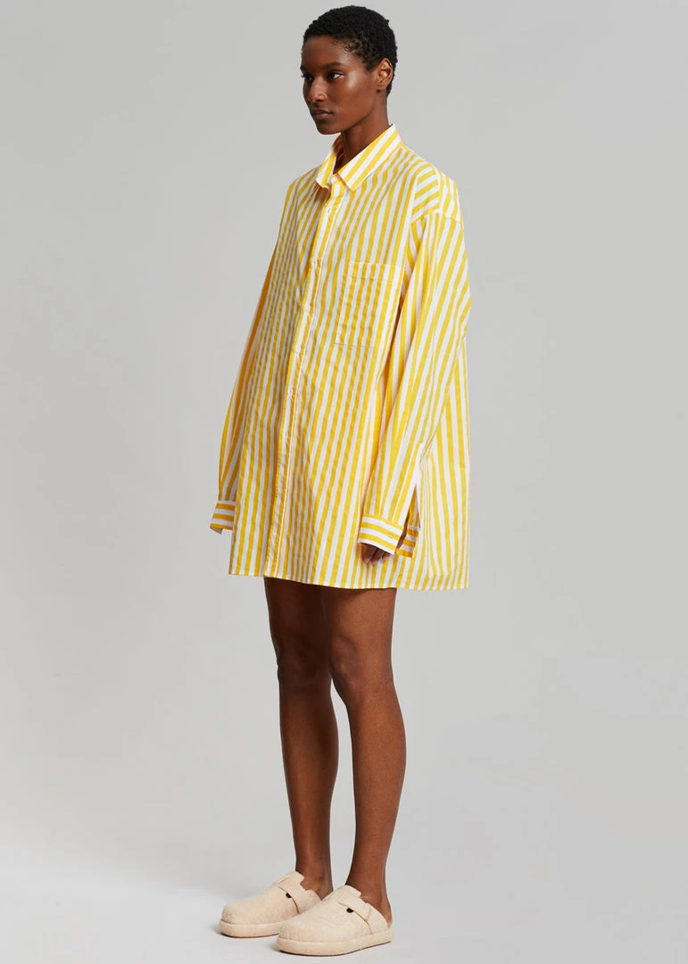 The Frankie Shop Riviera Oversized Shirt - Yellow Stripe CLOTHING 8 The Frankie Shop Riviera Oversized Shirt - Yellow Stripe CLOTHING
