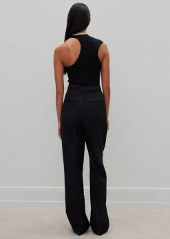 Róhe Liz Asymmetric Tank Top - Noir CLOTHING