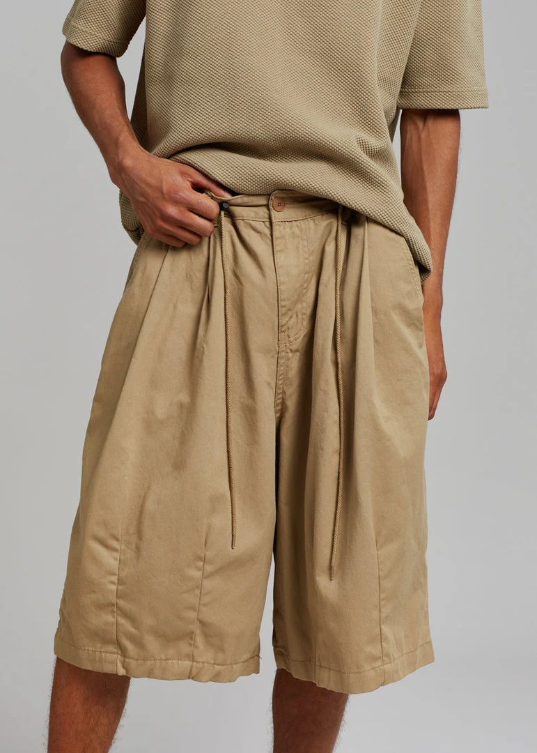 The Farmers Market Men Roman Relaxed Shorts - Beige 2 The Farmers Market Men Roman Relaxed Shorts - Beige