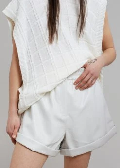 CLOTHING ROTATE Belina Faux Leather Shorts - Bright White