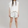 CLOTHING ROTATE Belina Faux Leather Shorts - Bright White