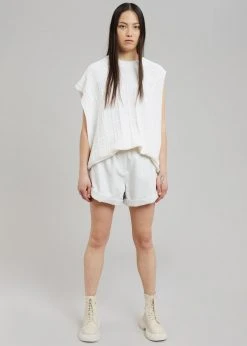 CLOTHING ROTATE Belina Faux Leather Shorts - Bright White