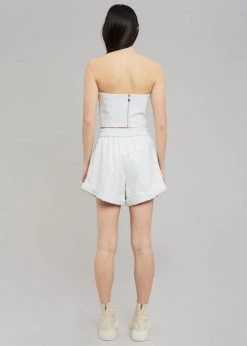 CLOTHING ROTATE Belina Faux Leather Shorts - Bright White