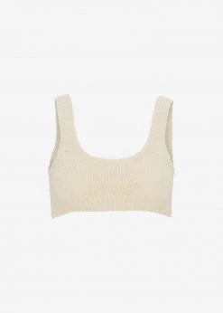 ROTATE Birdy Knit Top - White Asparagus