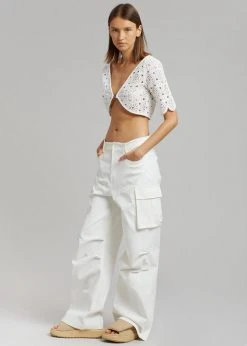 ROTATE Milandran Wrap Top - Bright White