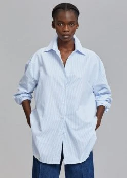 The Frankie Shop CLOTHING Ryker Shirt - Blue Stripe