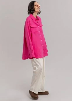 The Frankie Shop Sam Shirt - Fuchsia CLOTHING