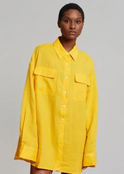 The Frankie Shop CLOTHING Sam Shirt - Gold Yellow 14 The Frankie Shop CLOTHING Sam Shirt - Gold Yellow