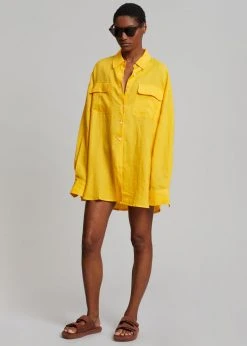 The Frankie Shop CLOTHING Sam Shirt - Gold Yellow
