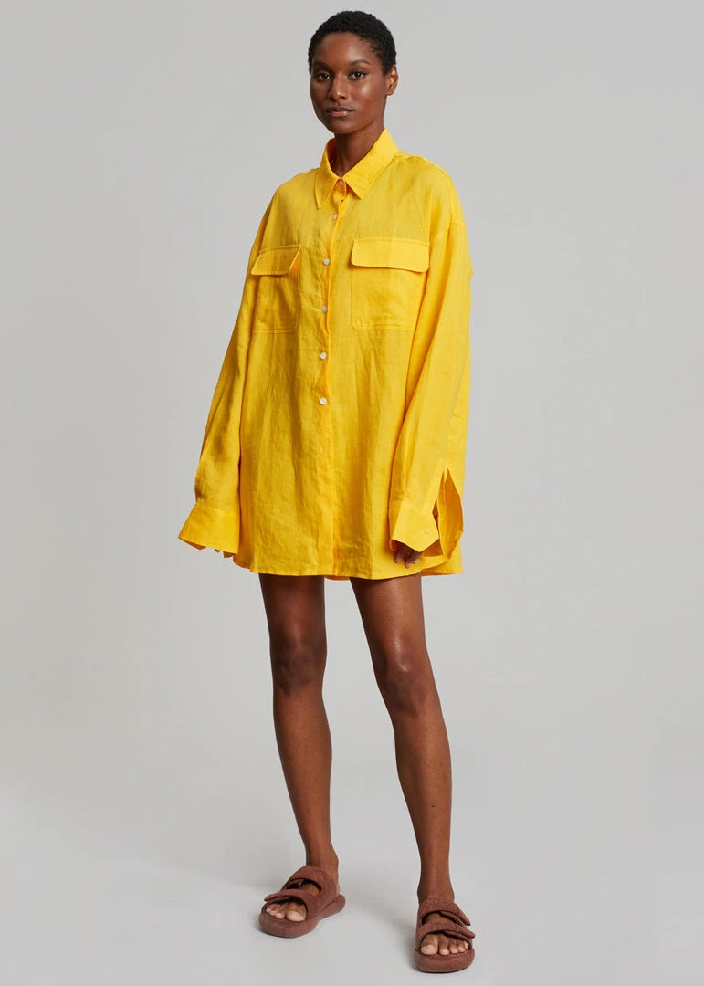 The Frankie Shop CLOTHING Sam Shirt - Gold Yellow 7 The Frankie Shop CLOTHING Sam Shirt - Gold Yellow
