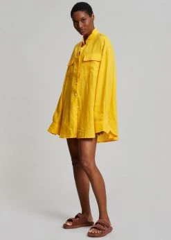 The Frankie Shop CLOTHING Sam Shirt - Gold Yellow 16 The Frankie Shop CLOTHING Sam Shirt - Gold Yellow