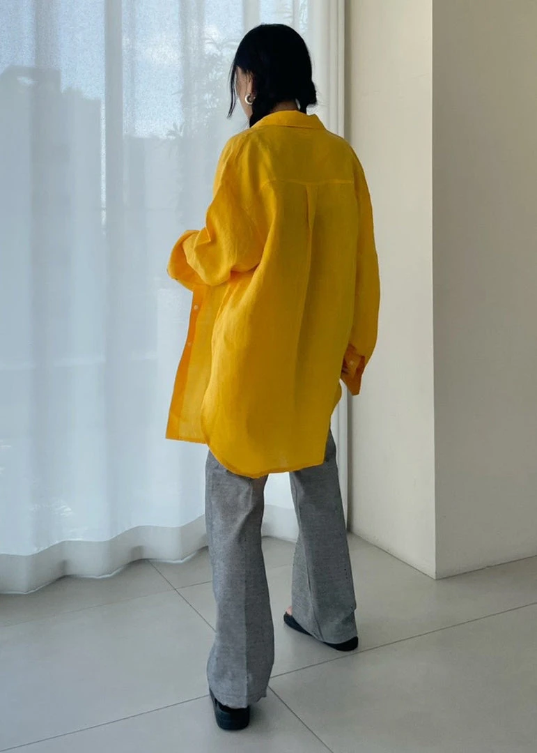 The Frankie Shop CLOTHING Sam Shirt - Gold Yellow 1 The Frankie Shop CLOTHING Sam Shirt - Gold Yellow