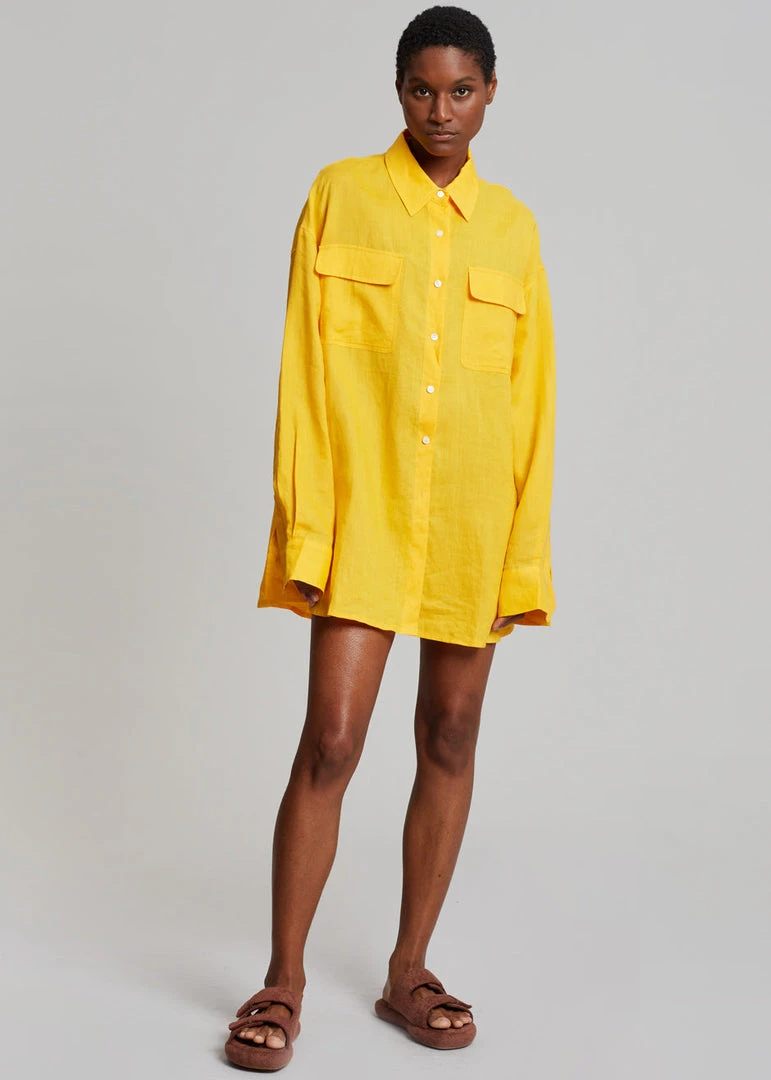 The Frankie Shop CLOTHING Sam Shirt - Gold Yellow 5 The Frankie Shop CLOTHING Sam Shirt - Gold Yellow