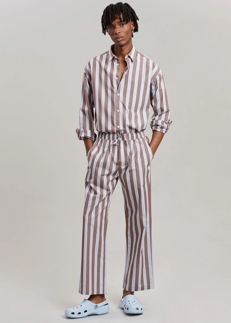 Samsoe Men Samsøe & Samsøe Marley Shirt - Brown Stripe 12 Samsoe Men Samsøe & Samsøe Marley Shirt - Brown Stripe