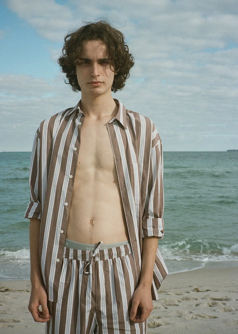 Samsoe Men Samsøe & Samsøe Marley Shirt - Brown Stripe 2 Samsoe Men Samsøe & Samsøe Marley Shirt - Brown Stripe