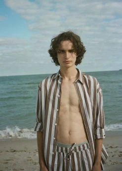 Samsoe Men Samsøe & Samsøe Marley Shirt - Brown Stripe 20 Samsoe Men Samsøe & Samsøe Marley Shirt - Brown Stripe