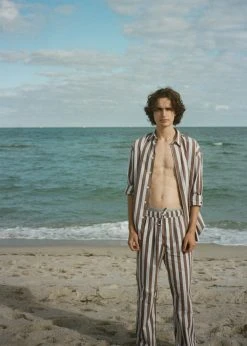 Samsoe Men Samsøe & Samsøe Marley Shirt - Brown Stripe 23 Samsoe Men Samsøe & Samsøe Marley Shirt - Brown Stripe