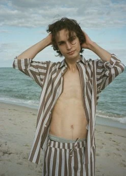 Samsoe Men Samsøe & Samsøe Marley Shirt - Brown Stripe 22 Samsoe Men Samsøe & Samsøe Marley Shirt - Brown Stripe