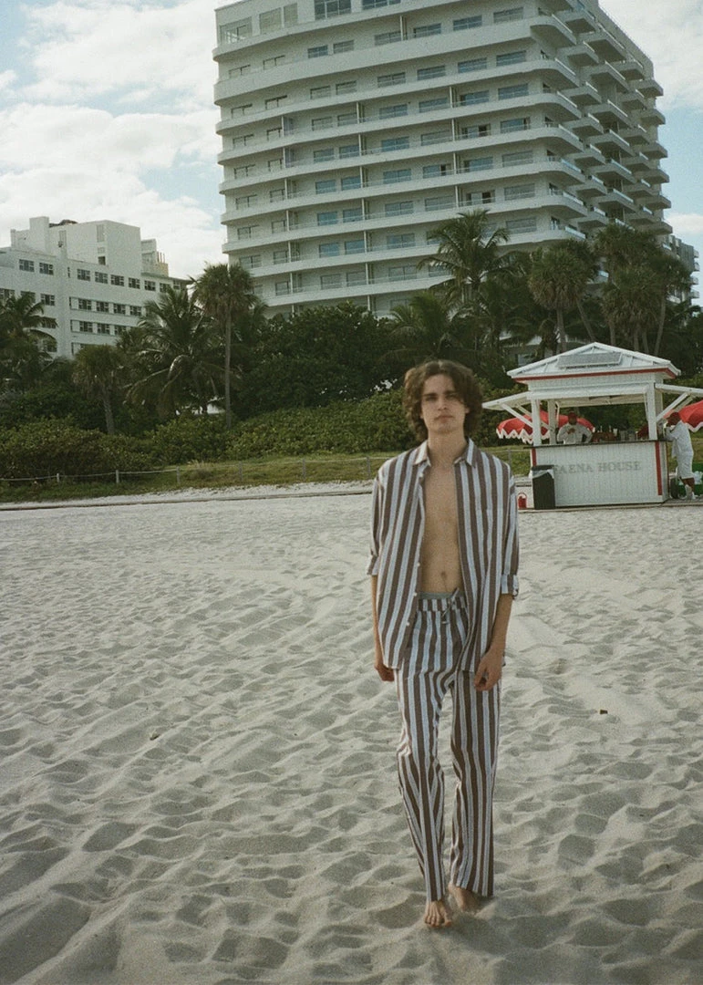 Samsoe Men Samsøe & Samsøe Marley Shirt - Brown Stripe 3 Samsoe Men Samsøe & Samsøe Marley Shirt - Brown Stripe