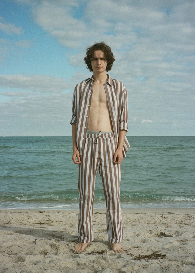 Samsoe Men Samsøe & Samsøe Marley Shirt - Brown Stripe 5 Samsoe Men Samsøe & Samsøe Marley Shirt - Brown Stripe