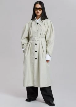 The Frankie Shop CLOTHING Santa Trench Coat - Pale Khaki