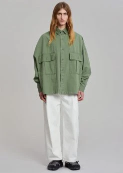 The Frankie Shop Men Seb Cargo Shirt - Army Green