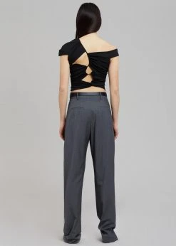 CLOTHING Sid Neigum Asymmetrical Cutout Tension Blouse - Black