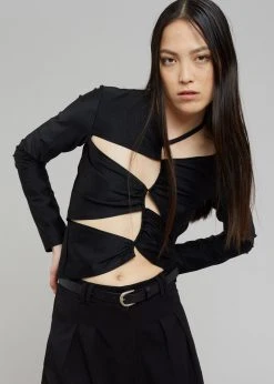 Sid Neigum Cutout Tension Blouse - Black