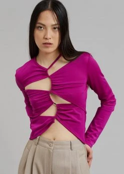 Sid Neigum Cutout Tension Blouse - Purple