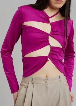 Sid Neigum Cutout Tension Blouse - Purple