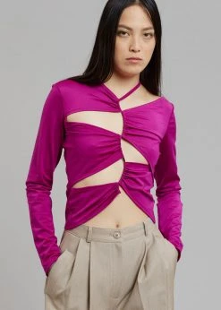 Sid Neigum Cutout Tension Blouse - Purple