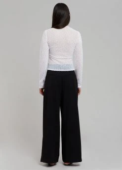 Sid Neigum Flocked Cutout Tension Blouse - White CLOTHING