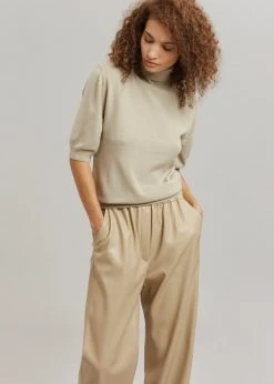 The Frankie Shop Sotto Faux Leather Pants - Beige