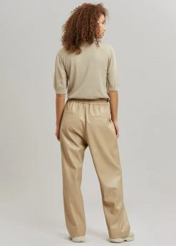 The Frankie Shop Sotto Faux Leather Pants - Beige