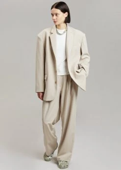 The Frankie Shop Tansy Oversized Blazer - Beige CLOTHING