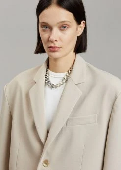 The Frankie Shop Tansy Oversized Blazer - Beige CLOTHING