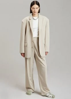 The Frankie Shop Tansy Oversized Blazer - Beige CLOTHING